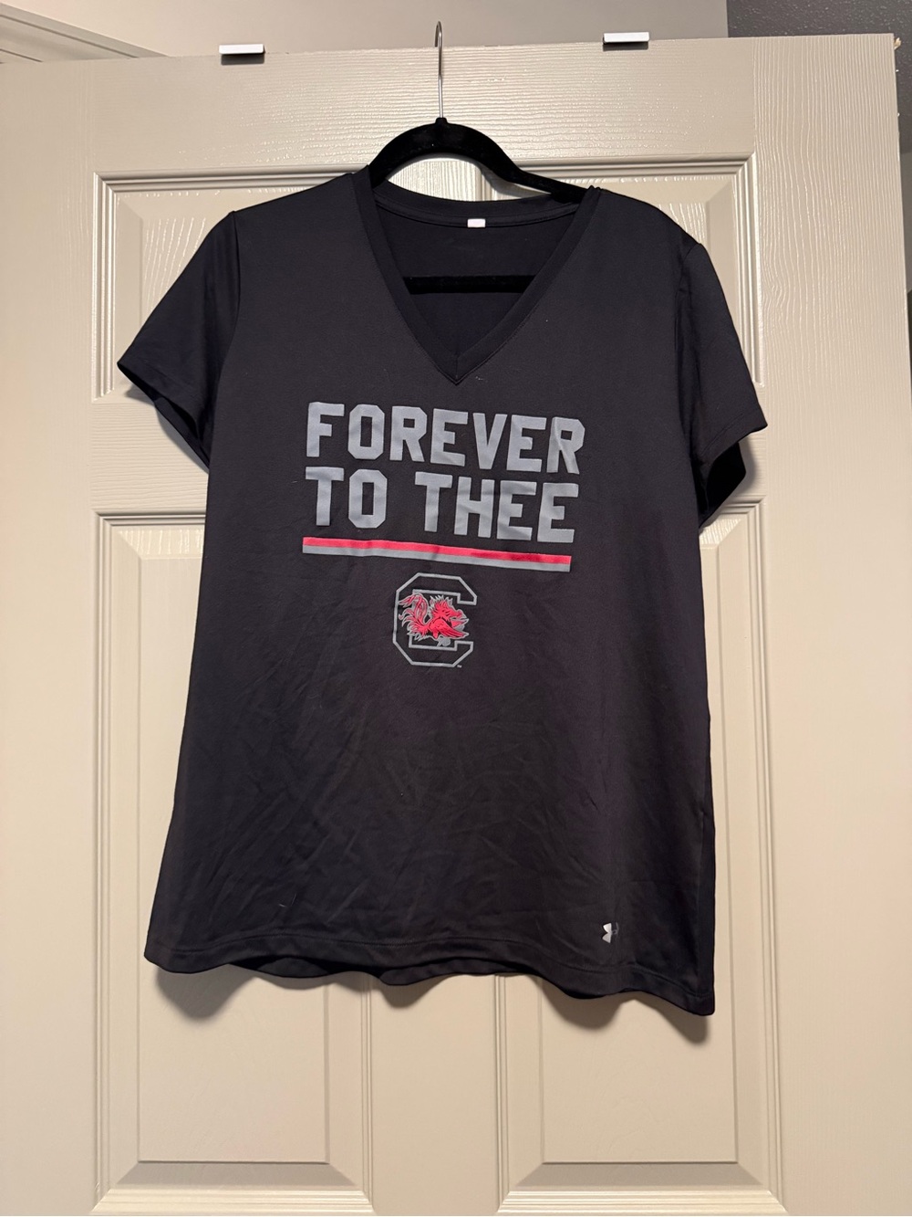 Gamecocks Under Armour Black V-Neck 'Forever To Thee' Graphic Tee